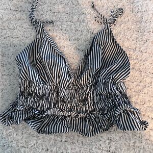 Striped Black and White Women's Top